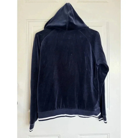 RALPH LAUREN Womens Full Zip Hoodie Track Jacket Dark Blue Velour Crest Small - Picture 3 of 7